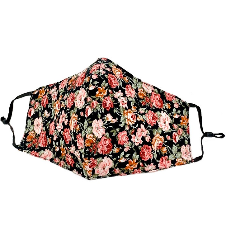 

La Floret 1 pc Masker Kain 100% Cotton 3 ply PM 2.5 filter pocket design Mask