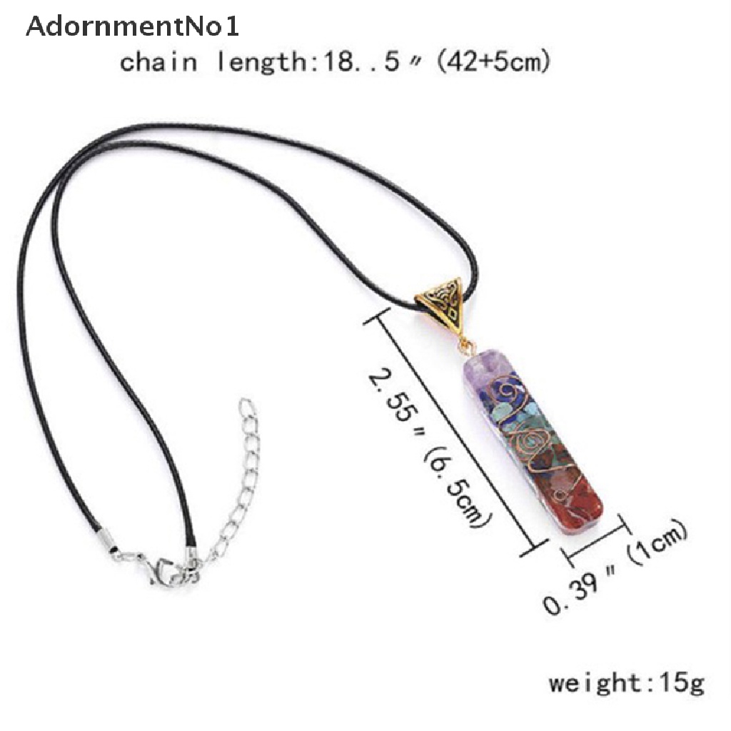 (AdornmentNo1) Kalung Jimat 7 Chakra Liontin aura Alami Untuk Pria / Wanita