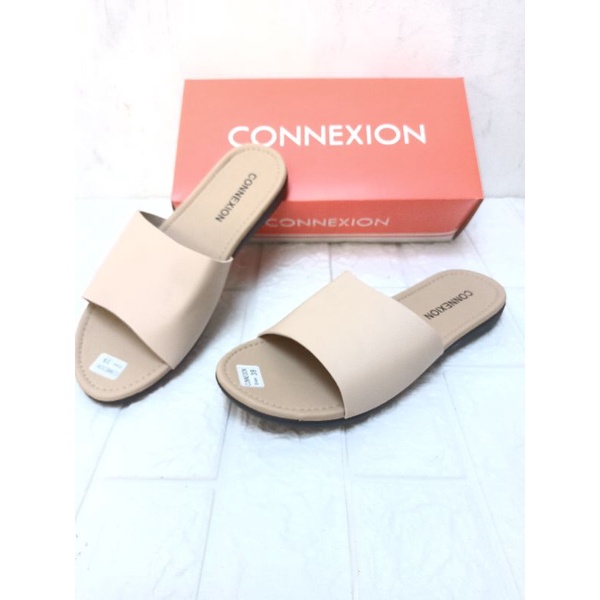 Sandal Wanita slip on Brand Matahari SALE Connexion Slop polos teplek Fashion Cewek Terbaru (CNX FLT 01)