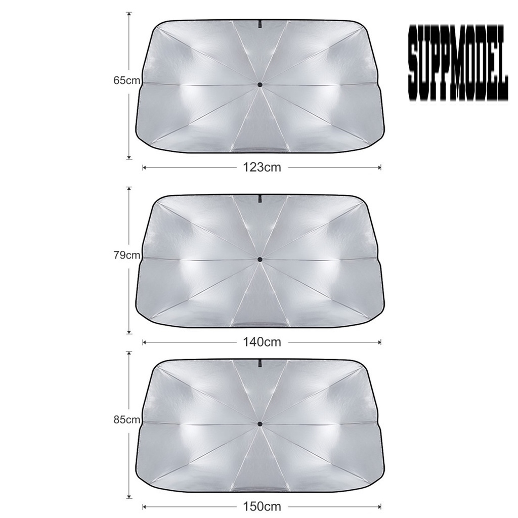 Payung Lipat Bahan Kain Titanium Silver Tahan UV Untuk Jendela Mobil