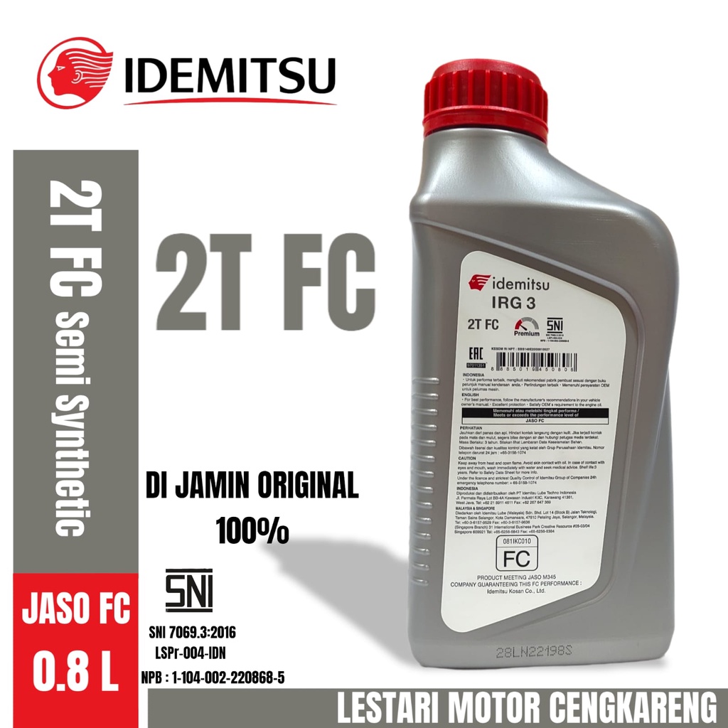 OLI SAMPING IDEMITSU 2T RXKING NINJA R SATRIA F1 SEMI SYNTHETIC 800ML