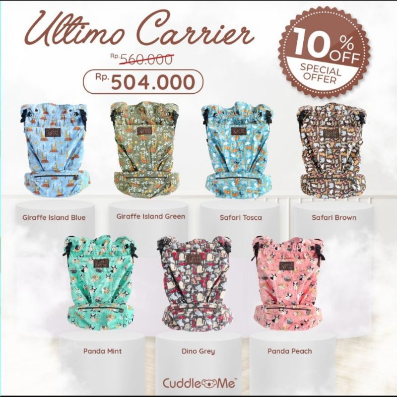 Diskon SSC Ultimo Carrier CuddleMe Motif Tertentu Gendongan Bayi Ergonomis Newborn - 3,5 Tahun