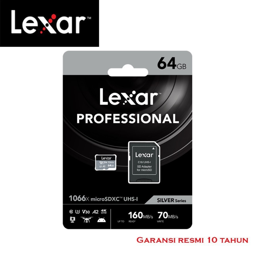 Lexar Microsd 64GB Professional 1066x Up to 160Mb/s