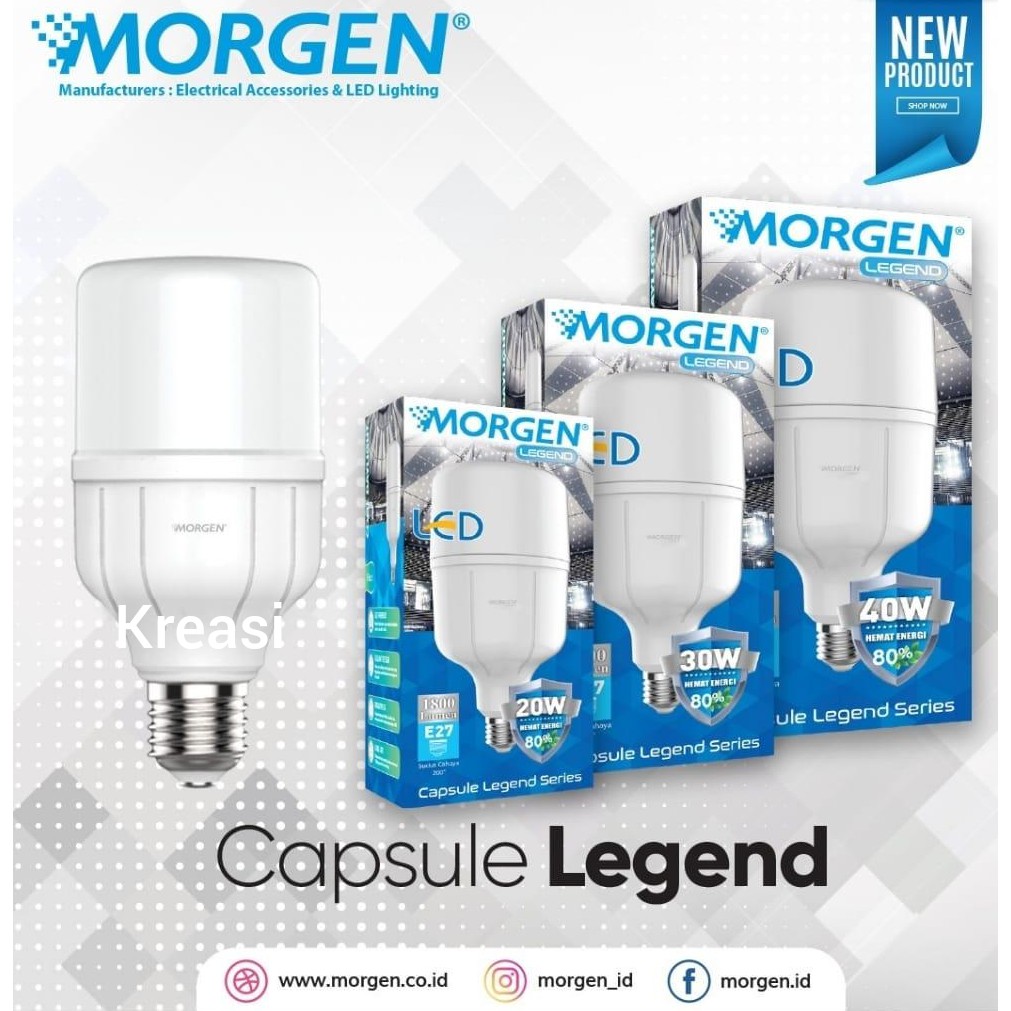 LAMPU LED CAPSULE LEGEND MORGEN 30W / 30 WATT - PUTIH