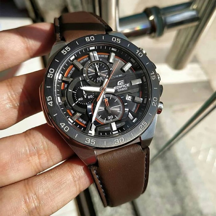 Jam Tangan Pria Casio Edifice EFR-564 BL Original B*M Leather Brown