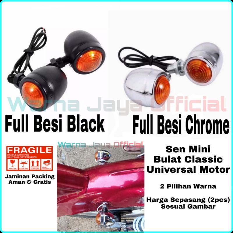 Lampu Ritting Sen Sein Acipi Bulat Besi Classic Cb100 GL Pro Max Scorpio Thunder C70 Tiger Revo vixi
