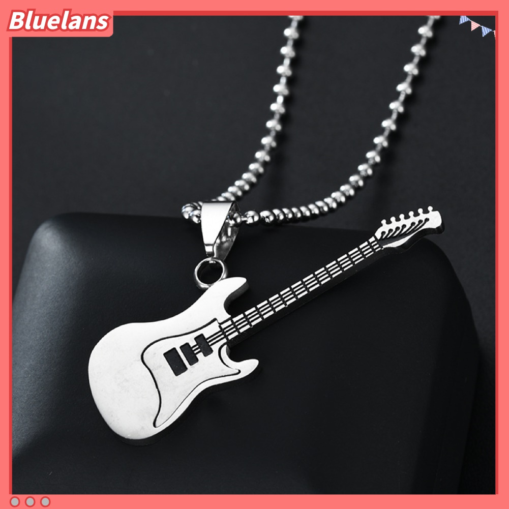 Kalung Rantai Panjang Liontin Gitar Gaya Hip Hop Untuk Pria Dan Wanita