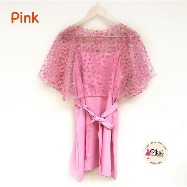 Dress brukat import cantik / cape brukat lucu / dress bridesmaid / dress cewek lucu/ dress ikat 2100