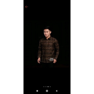 Nailo Batik HRB026 Kenongo kemeja Tosca pendek pekalongan padi M L XL Sogan Tulis Halus Kemeja Batik