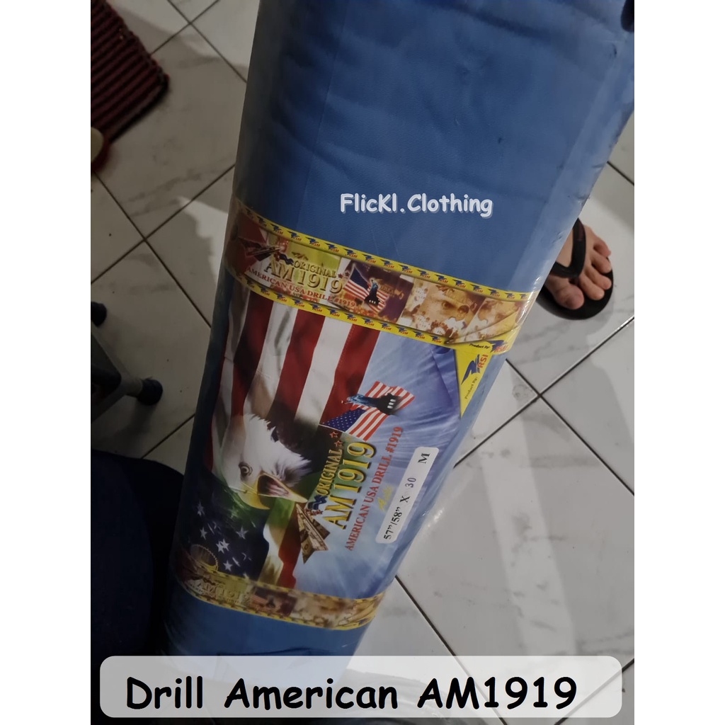 Bahan Kain Drill American AM1919 Katun Polyster Kemeja Seragam Drill AM1919 eceran