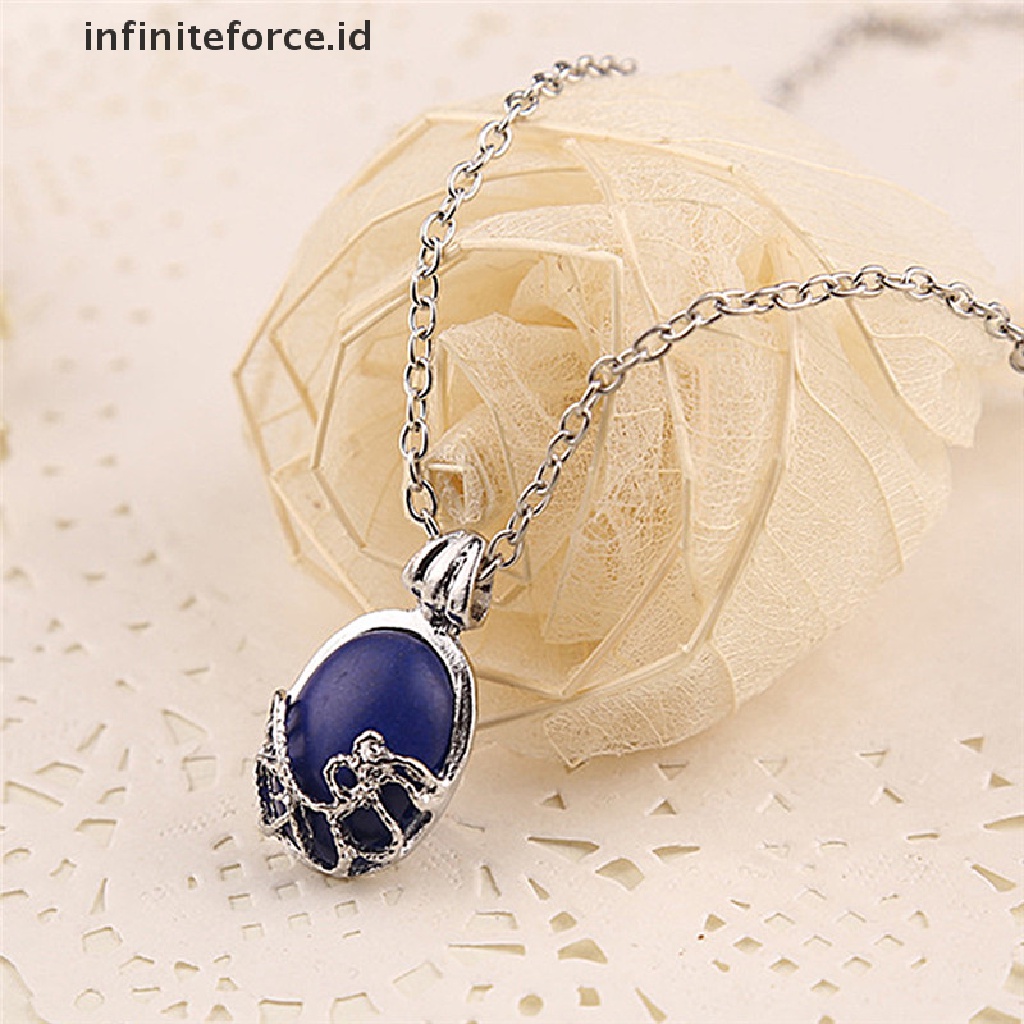 Kalung Rantai Dengan Liontin Bentuk Vampire Diaries Katherine Lapis Lazuli Tahan Matahari