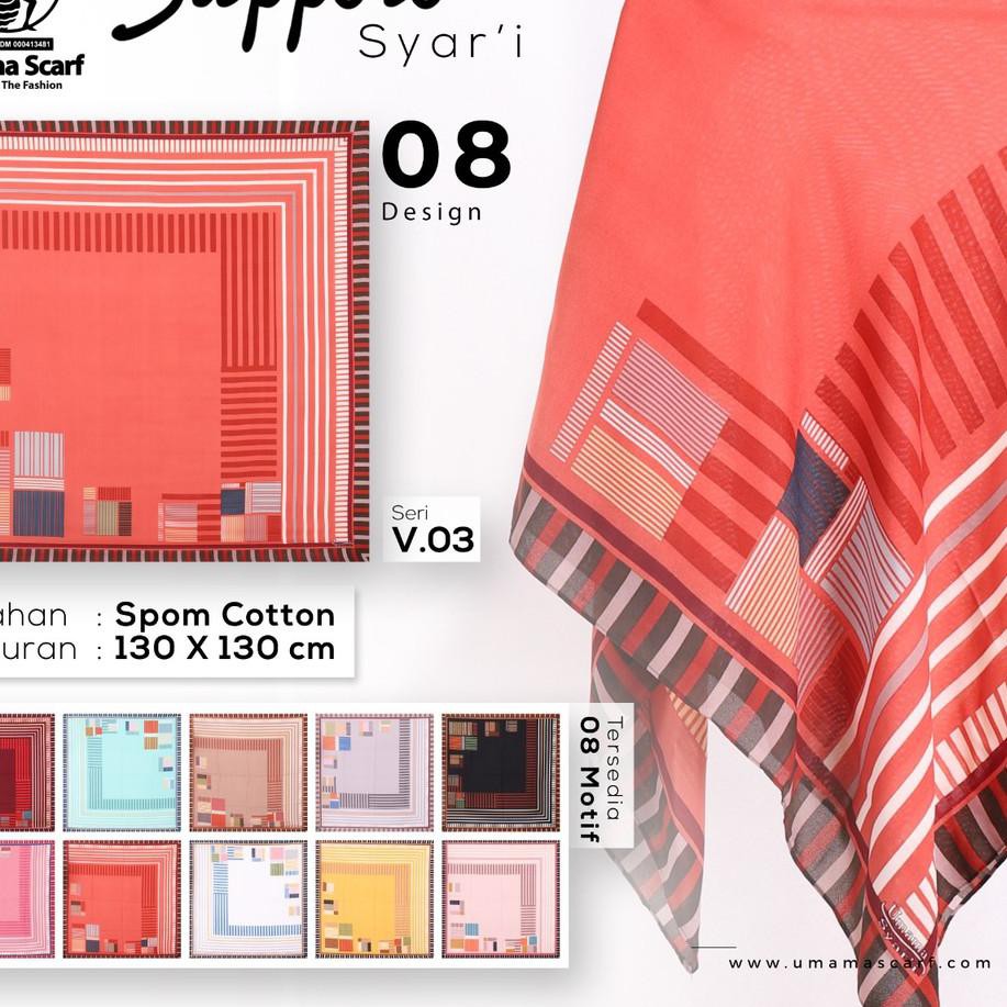 [ RYM ] SAPPORO SYARI D8 Umama Jilbab Hijab Scarf SegiEmpat Jumbo Printed Motif ✅