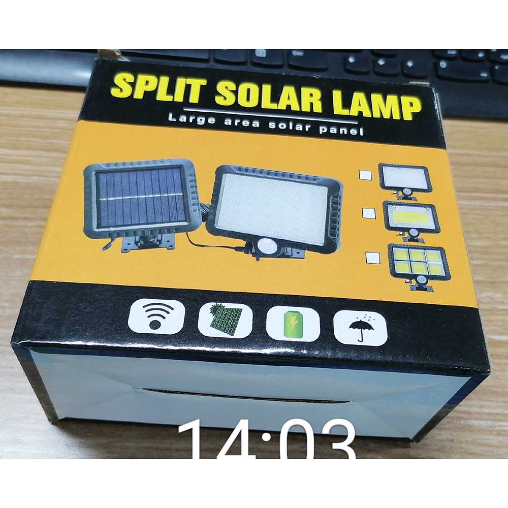 Lampu Teras Lampu Taman Lampu Jalan tenaga surya Sensor Gerak PIR 120LED Panel terpisah dengan kabel, Solar panel Outdoor anti air waterproof lampu pagar taman 120 olar Light Outdoor Motion Sensor Recharge Solar Wall Light Waterproof Emergency Light