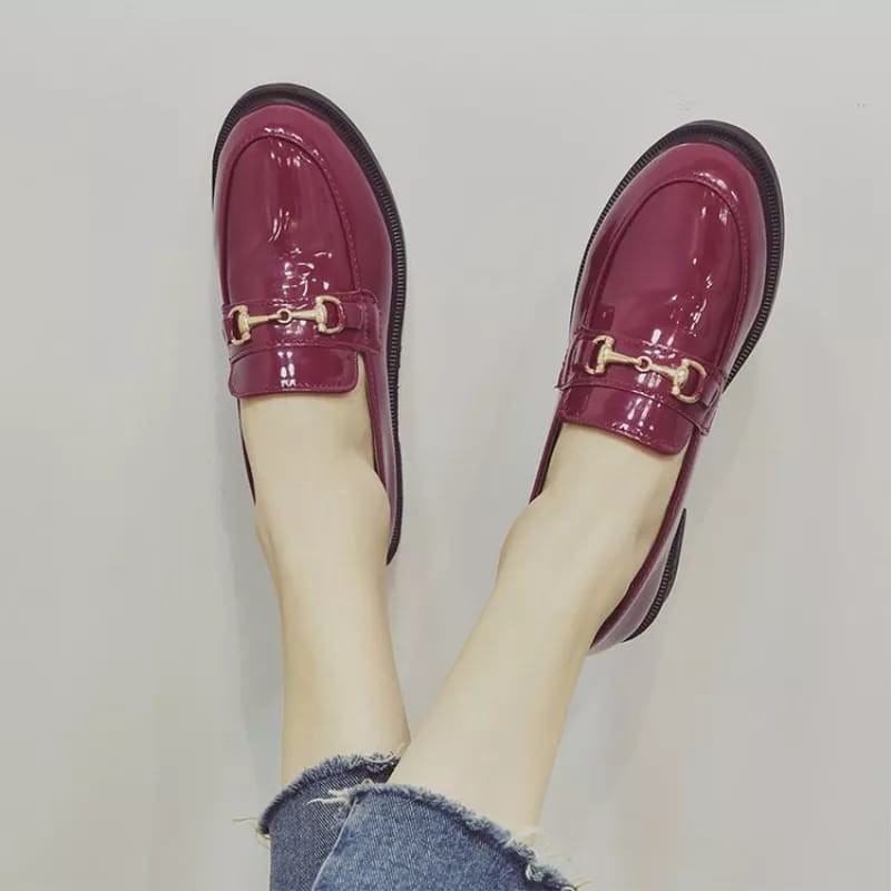 SEPATU WANITA LOAFERS / DOCMART TERBARU FLAT BEST SELLER 8045