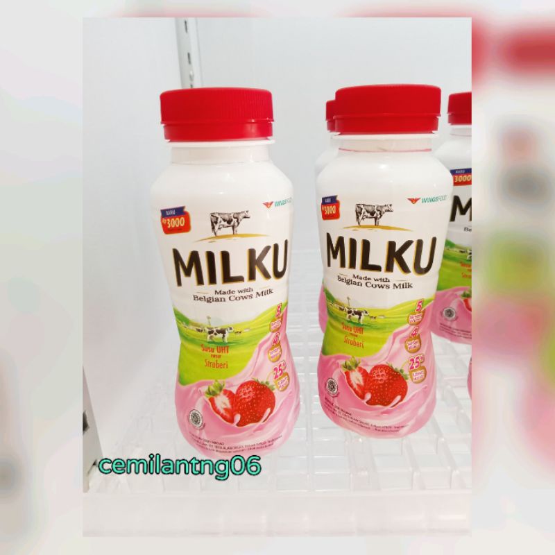 Cemilan Tangerang Minuman Susu Milku / Milku Strawberry / Susu UHT Milku