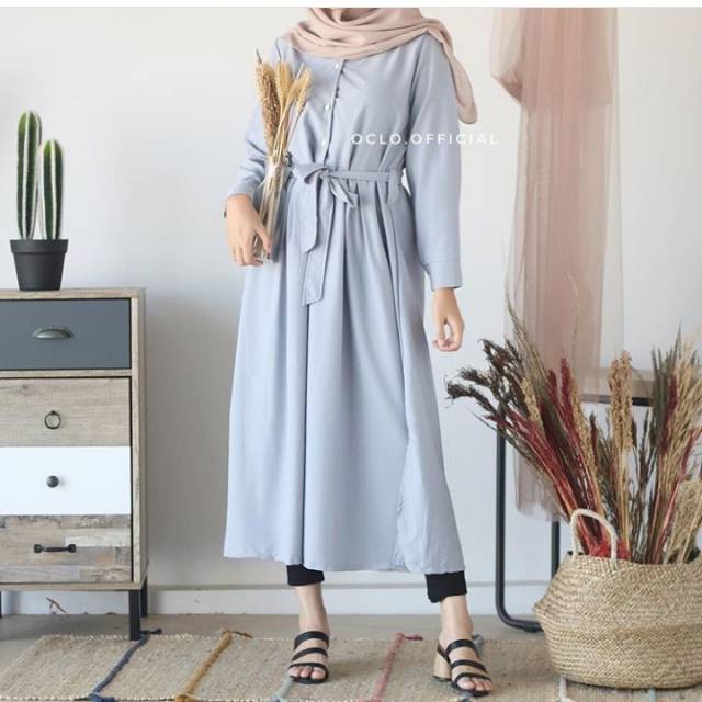 Rx Fashion Velove Long Tunik Bahan Wolfis Ukuran Fit L 1R '- TUNIC dilan