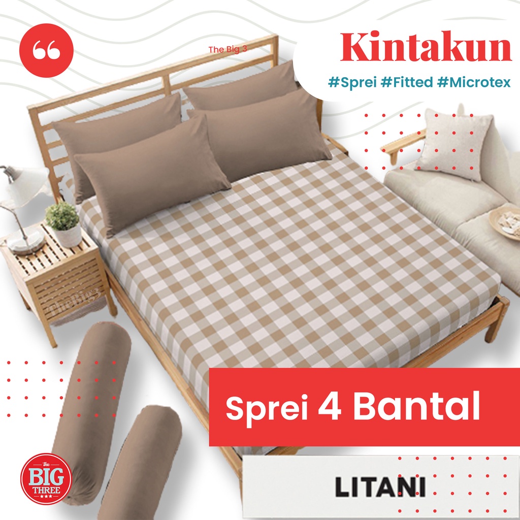 KINTAKUN Sprei 4 Bantal 180x200 motif Adira Arfana Ambar Clara Damara Nadhar Marma Lamina Radinka Rafly Shakila Thania Varen Viuna  KING 180 B4 SP