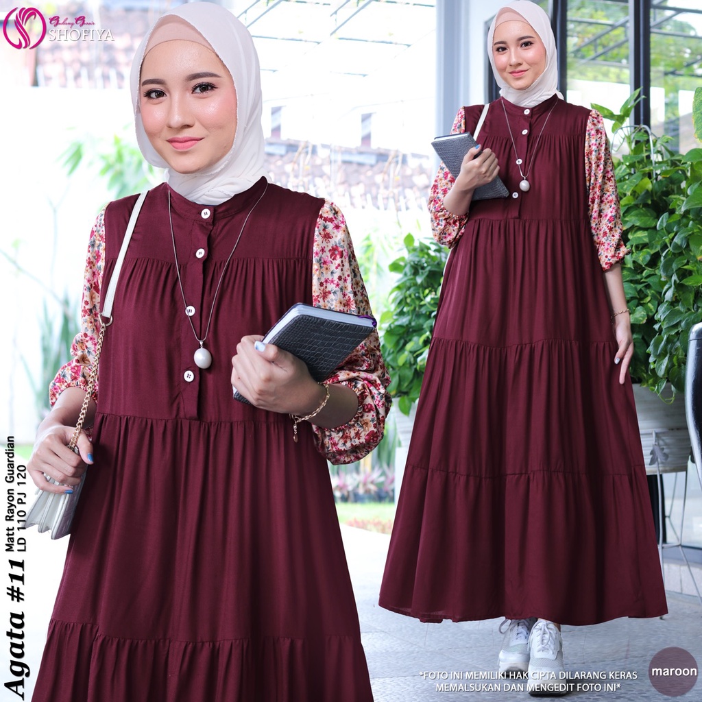 [RESTOCK] GAMIS DRESS FASHION MUSLIM // AGATA BY SHOFIYA-#11 Maroon2