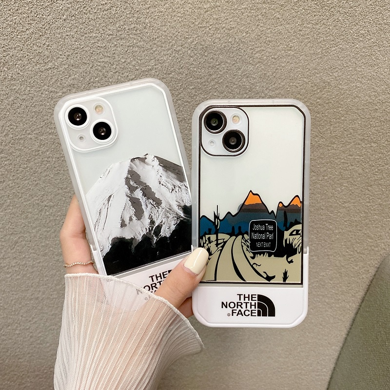 Casing iPhone 11 12 13 Pro MAX X XR XS MAX 7 8 Plus Motif Gunung Salju Dengan Stand