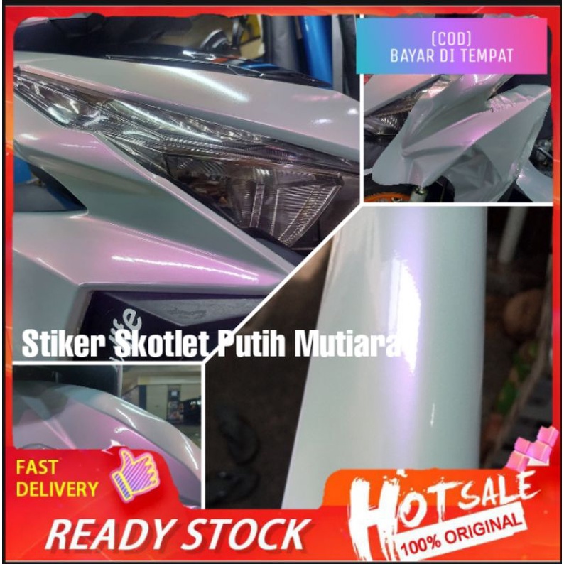 Stiker Putih Mutiara Skotlet Putih Mutiara L50cm Skotlet Bunglon Scotlet Putih Glossy