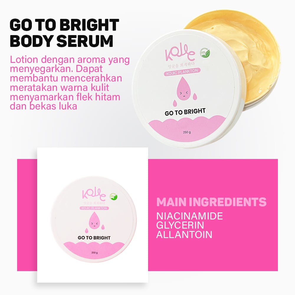 ( BONUS PARFUM ) Kojic Body Serum Go to Bright by Kojic Plankton (PINK)