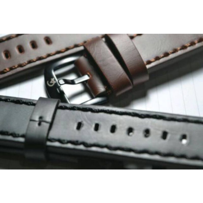 strap tali jam tangan kulit Alexandre christie hitam dan coklat / tali jam ac / tali kulit ac