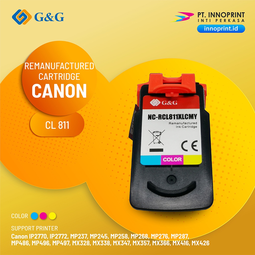 Remanufactured Canon  CL 811 XL Color Inkjet Cartridge for IP2770, IP277, MP245, MP258, MX366, MX416