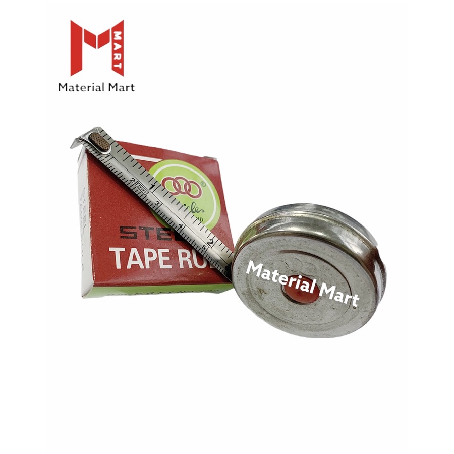 Meteran Besi 2 Meter | Meteran Bulat 2M | Meteran Jengkol | Steel Tape | Material Mart