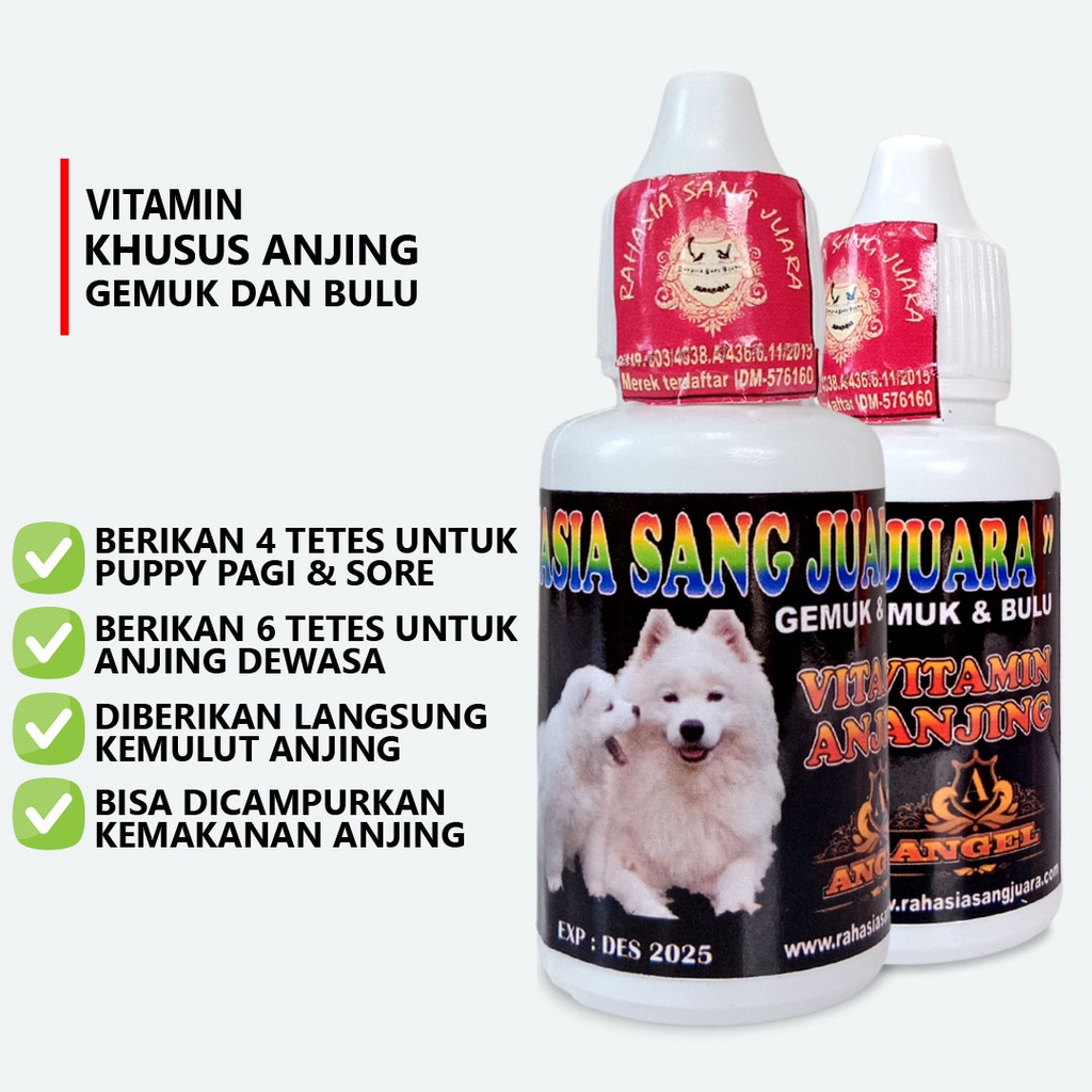 VITAMIN ANJING GEMUK DAN BULU MENINGKATKAN NAFSU MAKAN MEMPERKUAT DAYA TAHAN TUBUH ANJING