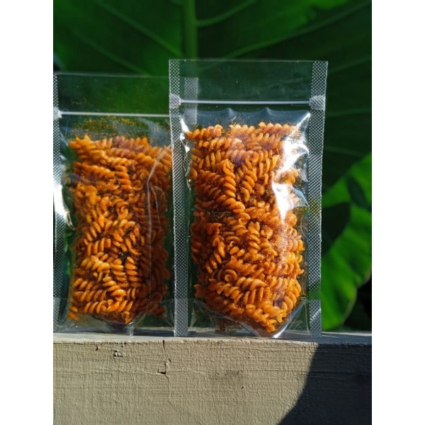 

Makaroni spiral pedas daun jeruk/kriuk mantapp