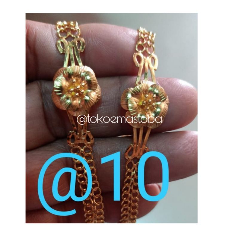 Gelang emas mawar emas toba 24karat 10gram