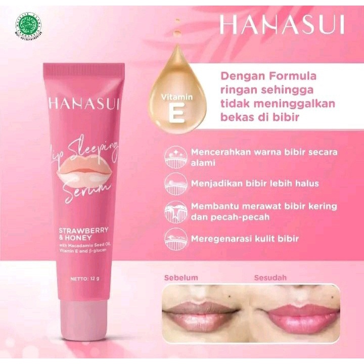 Hanasui Lips Serum Strawberry Bibir Perawatan Bibir Lips Serum Pelembab Bibir