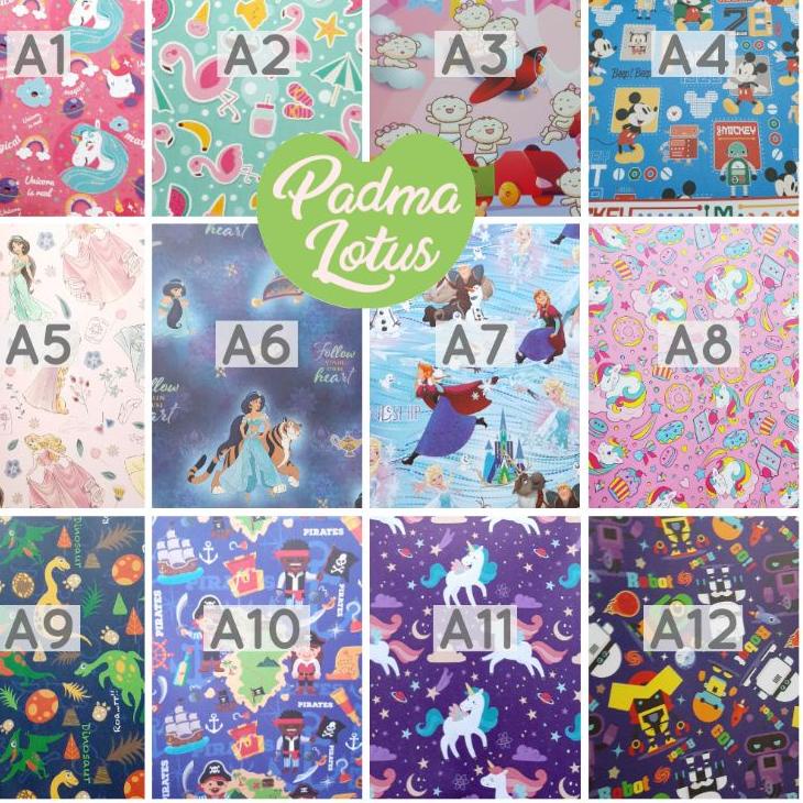 

[KODE T0Y9J] Kertas kado motif anak dewasa unisex sansan wawa sanwa