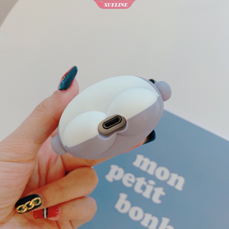 Casing soft case Silikon Motif Kartun Hiu Untuk AirPods 1 / 2 / 3 Pro