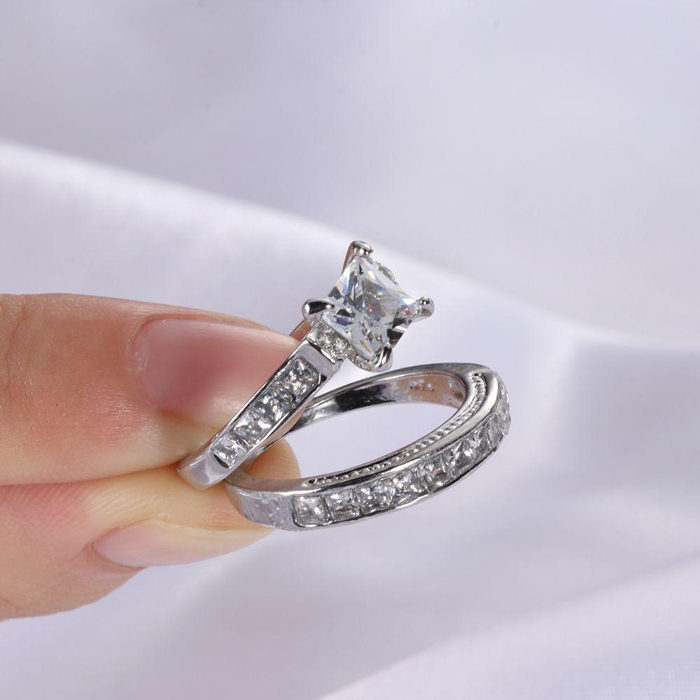 Suyo 2-in-1 Set Cincin Baru Wanita Hadiah Anniversary Perhiasan Pernikahan