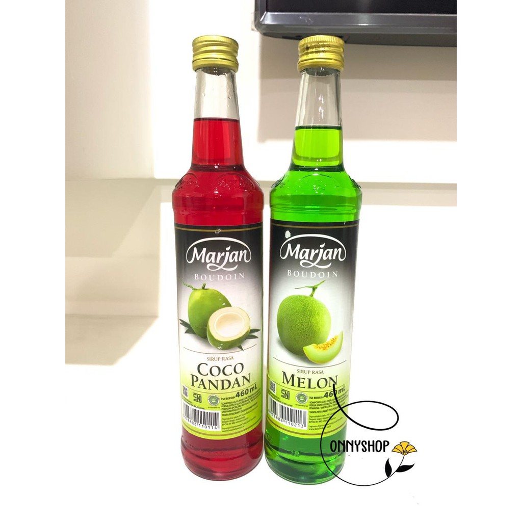 Sirup Marjan Merah Hijau Boudoin Cocopandan Coco Pandan Melon Syrup Indonesia