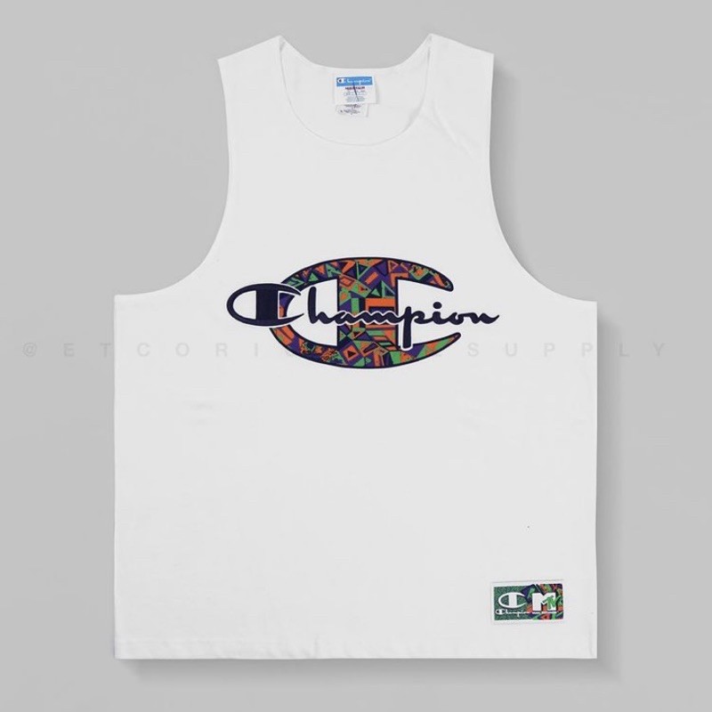 CHMPN X MTV Basket Tank Big Logo Embroidery White