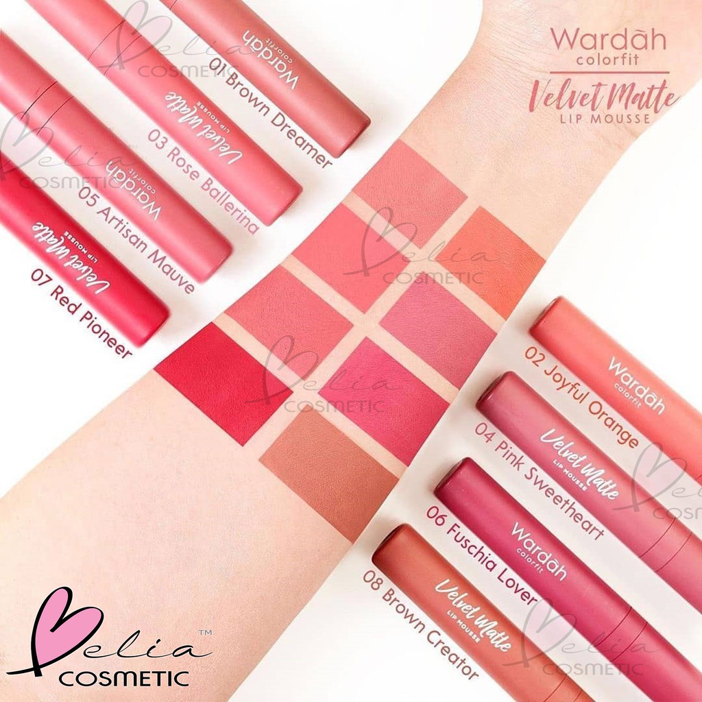 ❤ BELIA ❤ WARDAH Colorfit Velvet Matte Lip Mousse | Lipstik cair dengan tekstur mousse 4 gram