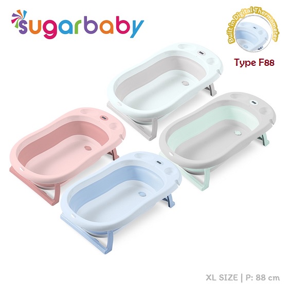 Foldable Baby Bathub Sugar Baby F76 F79 F88 W/Heat Sensor Ember Mandi Lipat