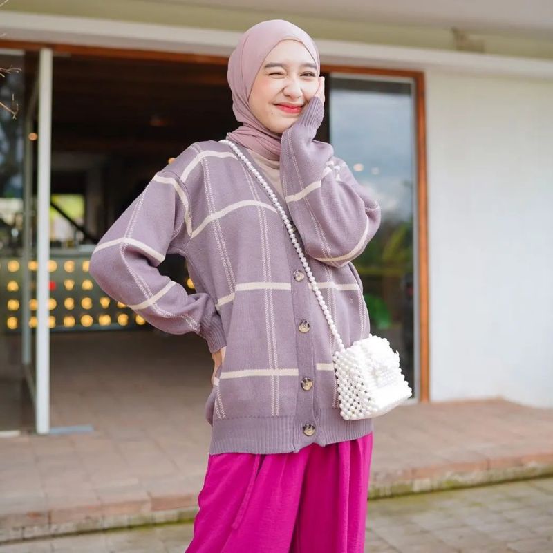 rajut tebal premium square oversize cardy