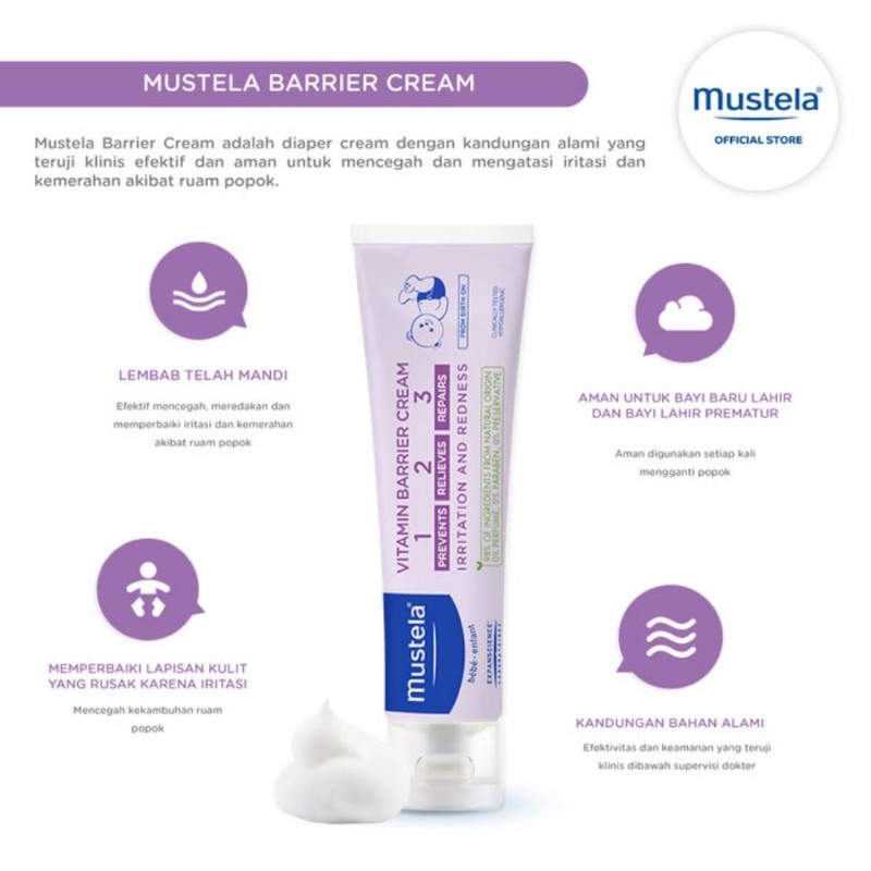 Mustela Barrier Cream 50 ml/Krim Ruam Popok Mustela