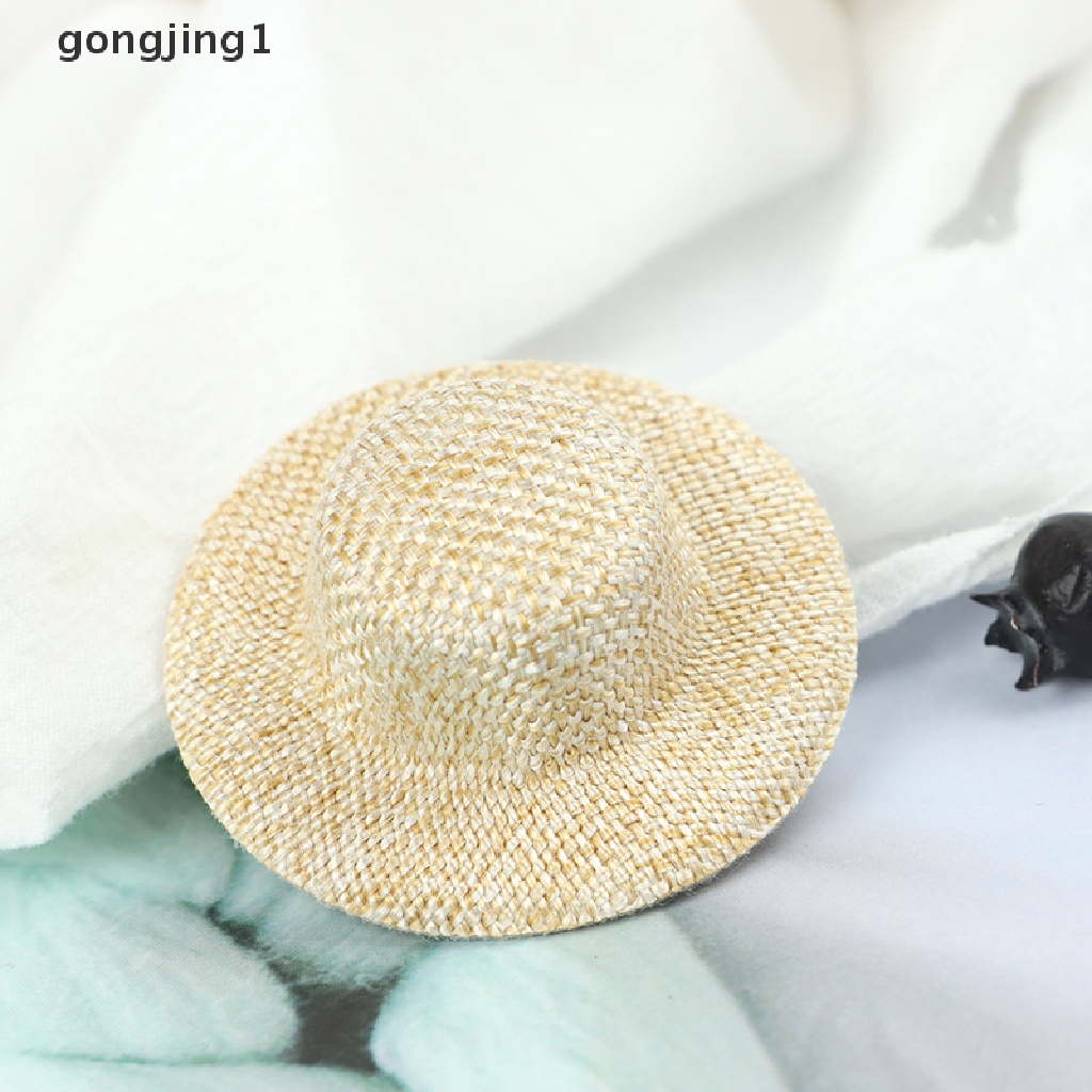 Ggg 2Pcs Miniatur Topi Jerami Untuk Aksesoris Rumah Boneka