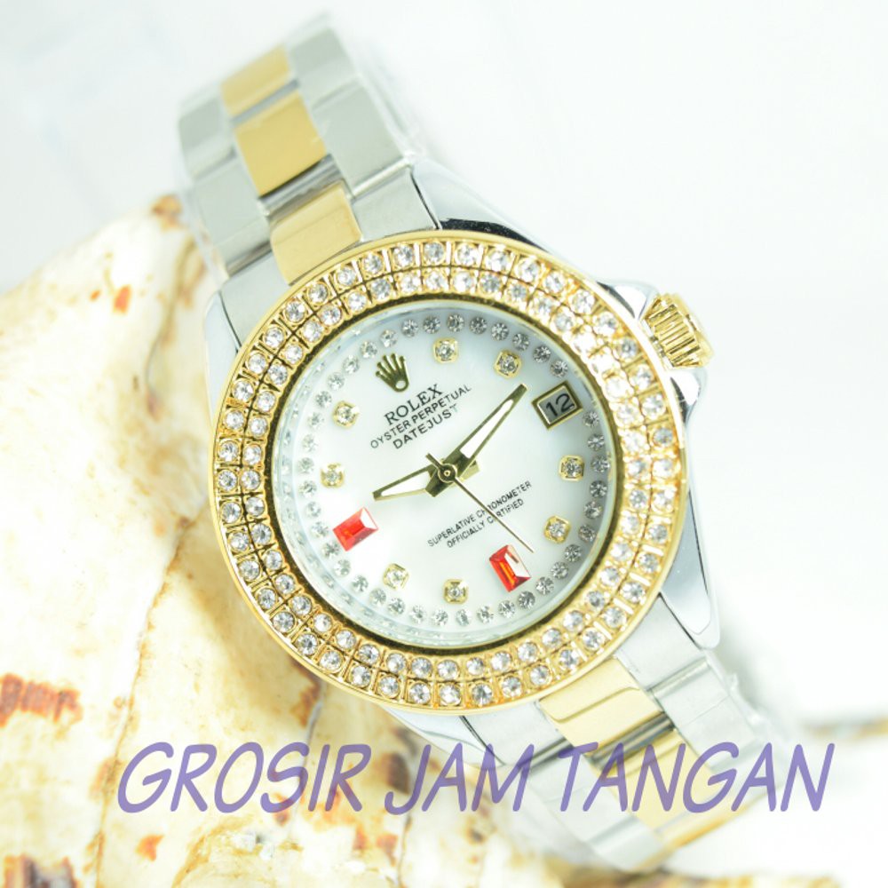 BEST SELLER  Jam tangan wanita / cewek Rolex super premium mewah elegant Grosir jam tangan