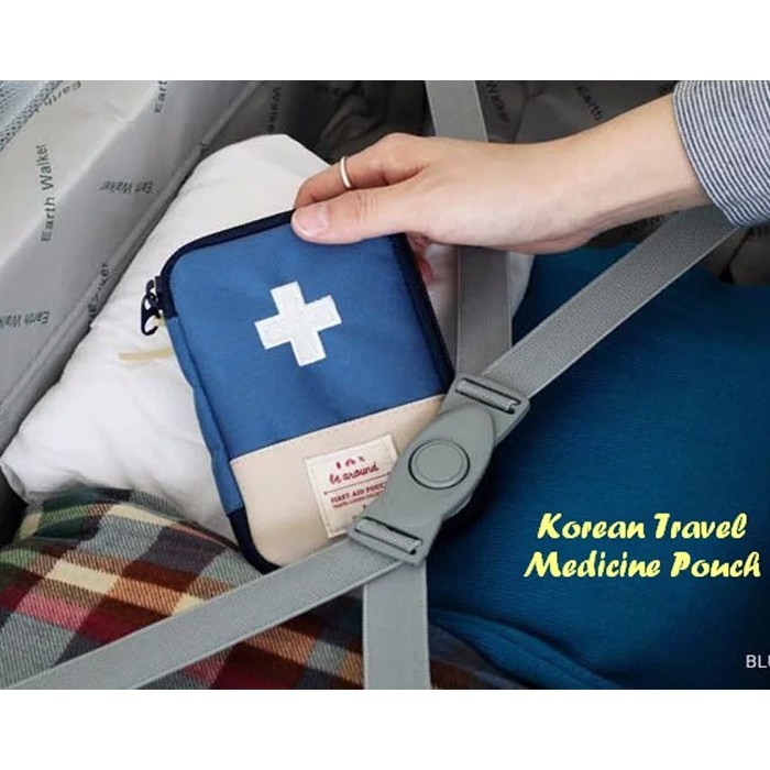 Medicine Pouch P3K Tas Obat Mini Travel Medicine Pouch Tempat Kotak Obat Organizer First Aid Koper Korean