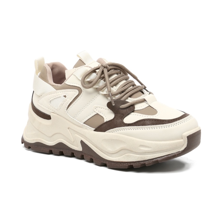 PVN Mingyu Sepatu Sneakers Wanita Casual Sport Shoes Cream 265-Jeonghan - Choco