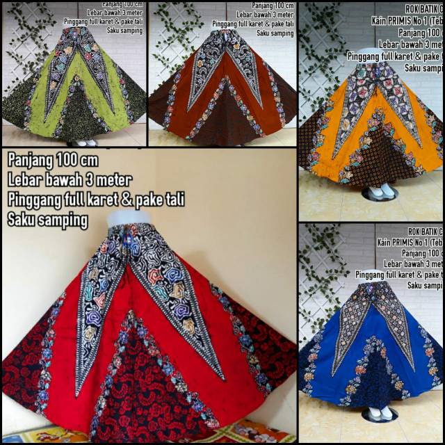 Rok Batik Tulis Rok Klok Modern Rok Katun Halus Bawahan Skrit Hijab Muslim Skirt Payung Klok