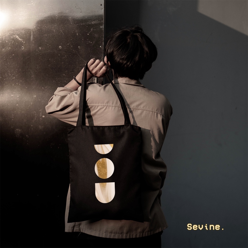 Sevine Totebag Wanita Fashion Tas Tote Bag Resleting Laptop Motif Nordic - BNB