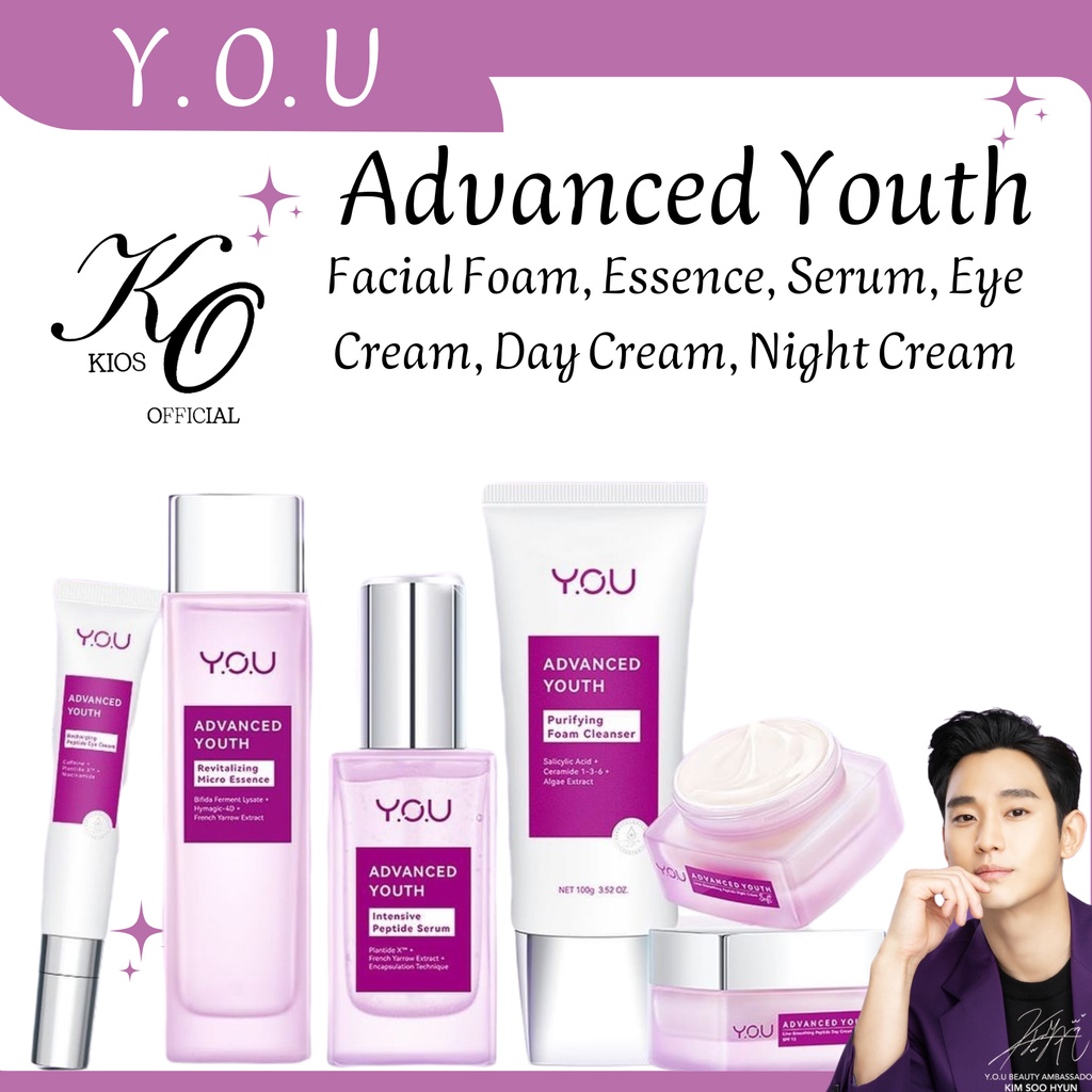 You Advanced Youth Revitalizing Micro Essence / Intensive Peptide Serum / Line Smoothing Peptide Night Cream / Recharging Peptide Eye Cream / Purifying Foam Cleanser