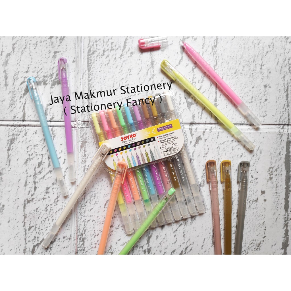 Pulpen Pen gel Joyko GPC-299 Premium Color 10 Warna Set