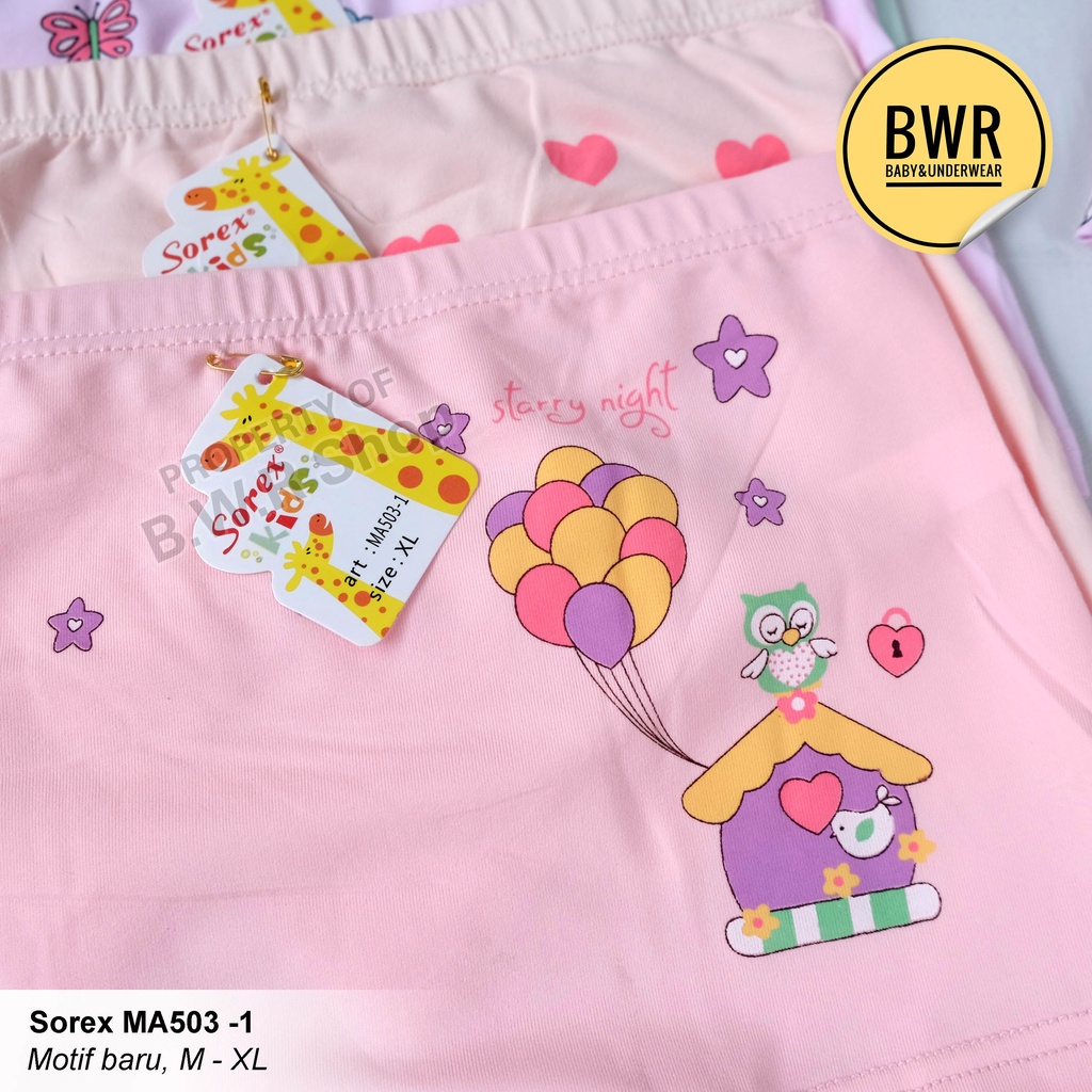 CD Boxer Sorex Kids MA 503 -1 / Celana Dalam Anak Perempuan Boxer Motif Ma503 | Bwr